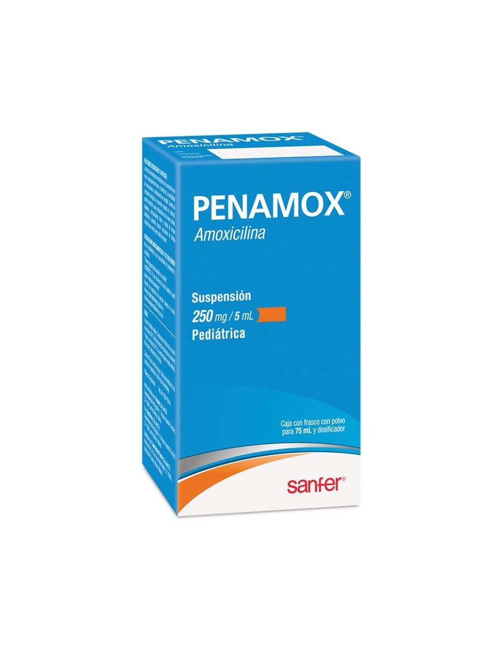 Penamox Suspensión Pediátrica 250mg/5mL Caja Con Frasco Con 75mL -RX2 Penamox Suspensión Pediátrica 250mg/5mL Caja Con Frasco Con 75mL -RX2