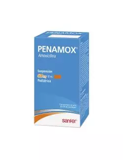 Penamox Suspensión Pediátrica 500mg/5mL Caja Con Frasco Con 75mL -RX2