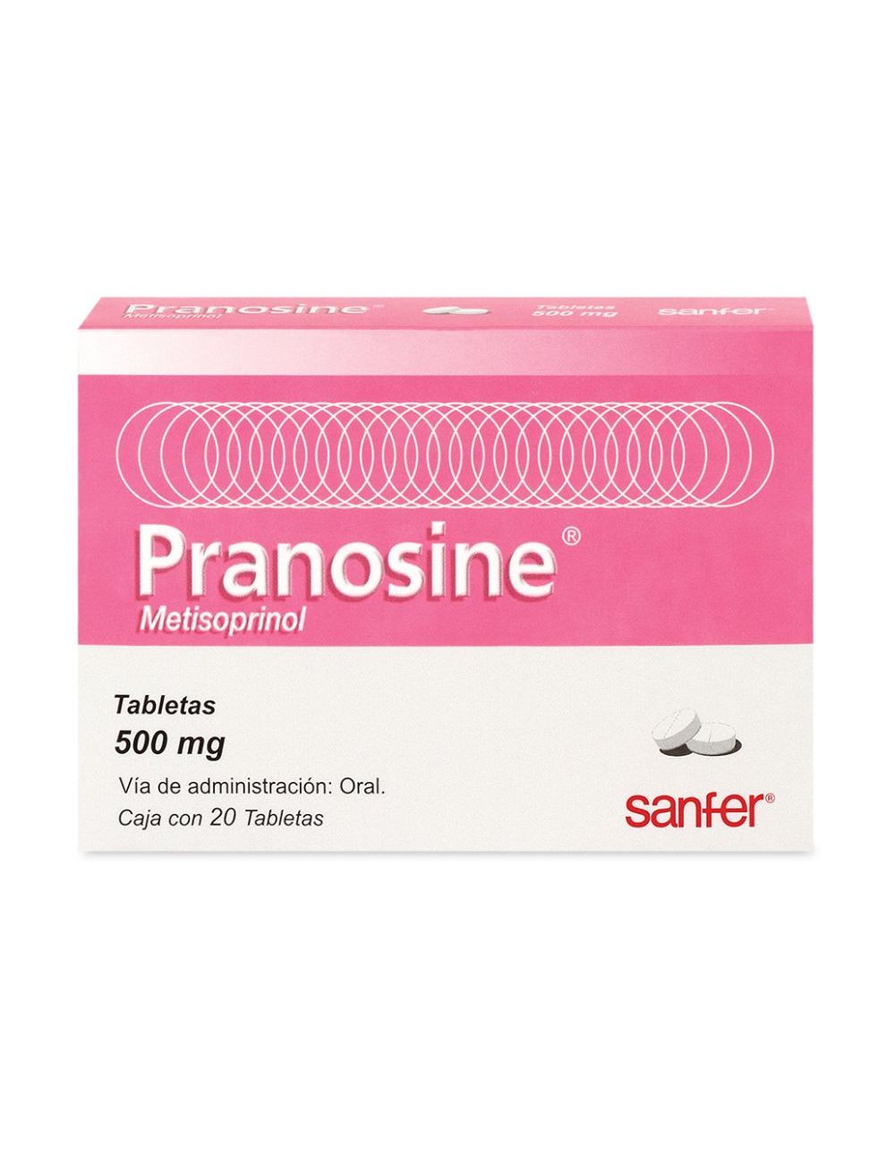 Pranosine 500 mg Caja Con 20 Tabletas