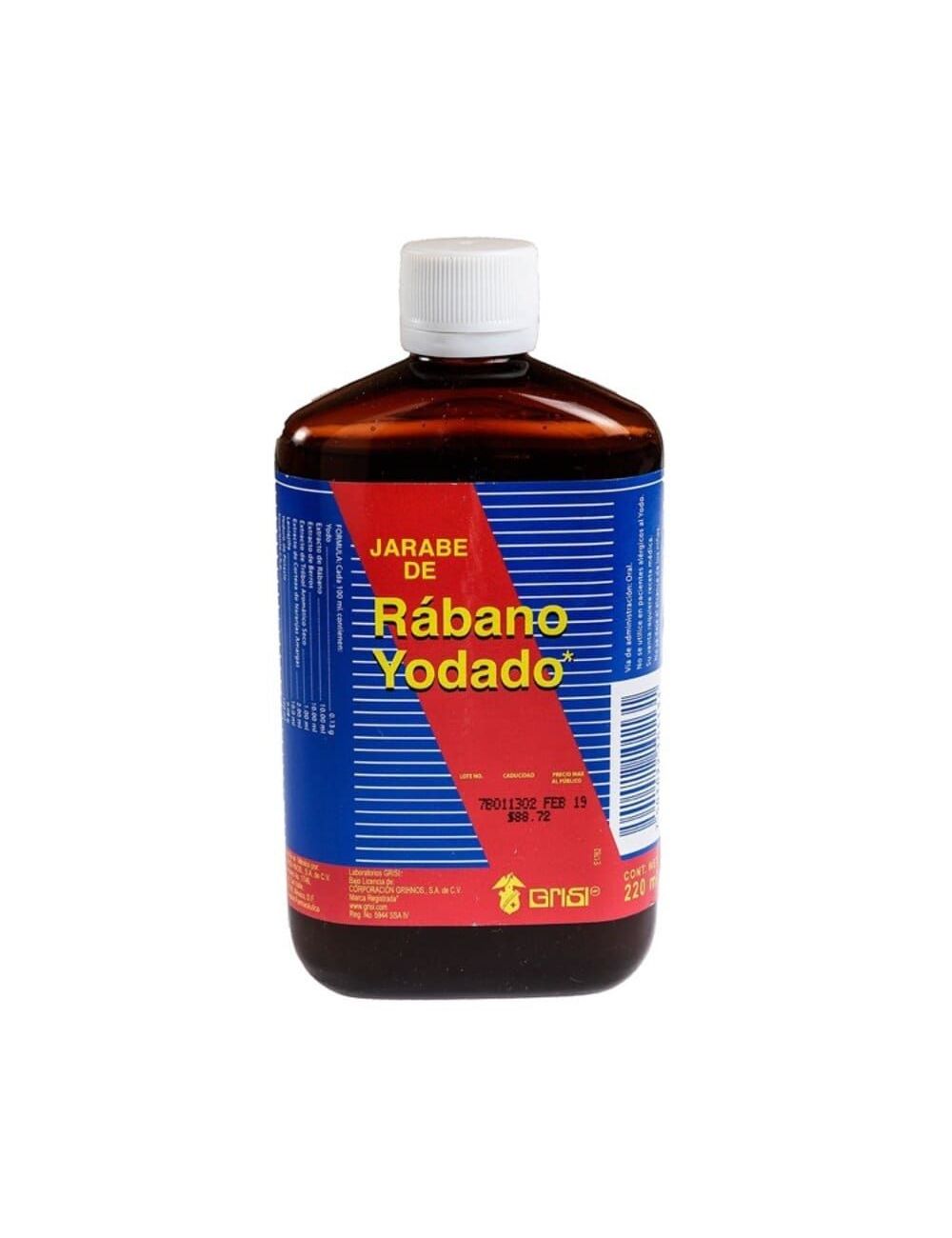 Jarabe De Rábano Yodado Botella Con 220mL