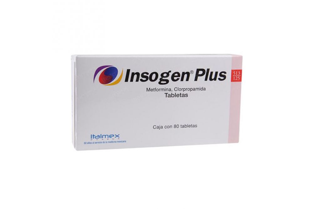 Insogen Plus 513 mg / 125 mg Caja Con 80 Tabletas