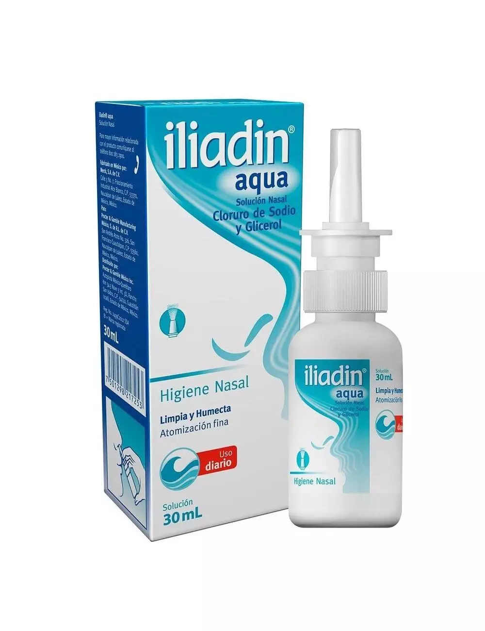 Iliadin Aqua Solución Caja Con Frasco Atomizador Con 30 mL