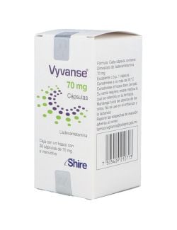 Vyvanse® 70 mg (Lisdexanfetamina) - 28 Cápsulas - Shire RX1