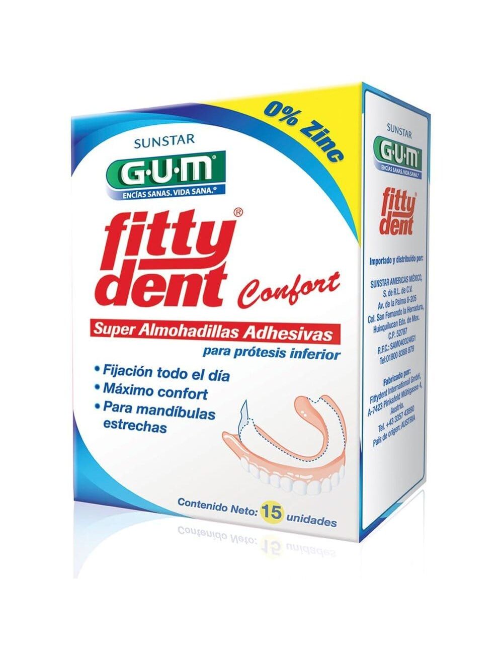 FITTY DENT CONFORT ALMOHADILLAS ADHESIVAS CAJA CON 15 UNIDADES