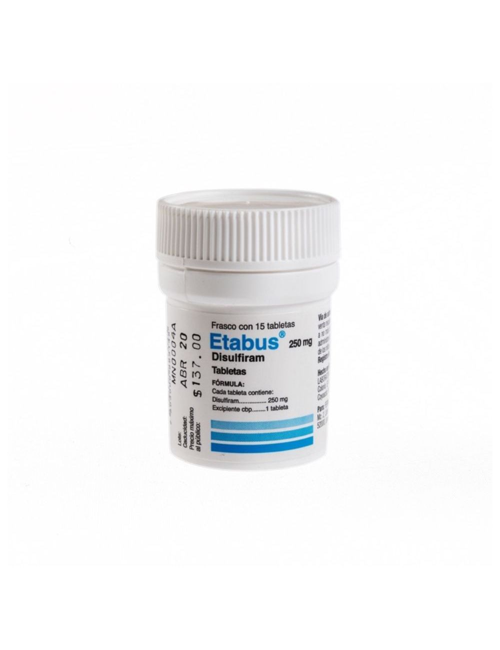 Etabus 250 mg Frasco Con 15 Tabletas