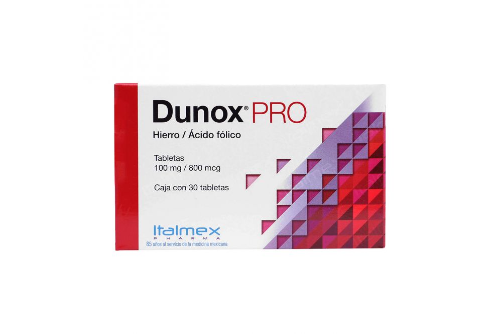 Dunox Pro 100 mg/ 800 Mcg Caja Con 30 Tabletas
