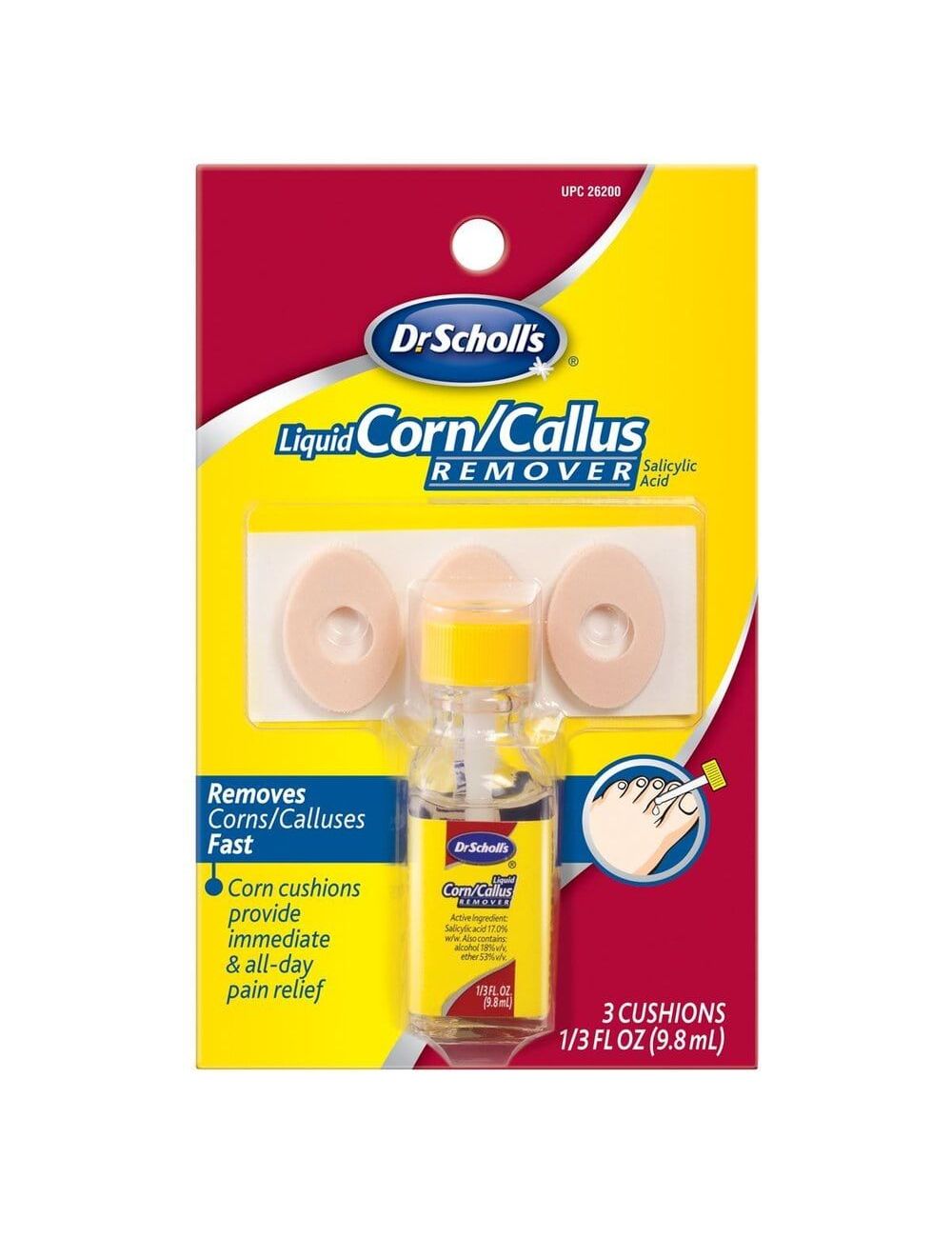 Dr. Scholl´s Líquido Removedor De Callos  Empaque Con Frasco Con 9.8mL y 3 Cojines