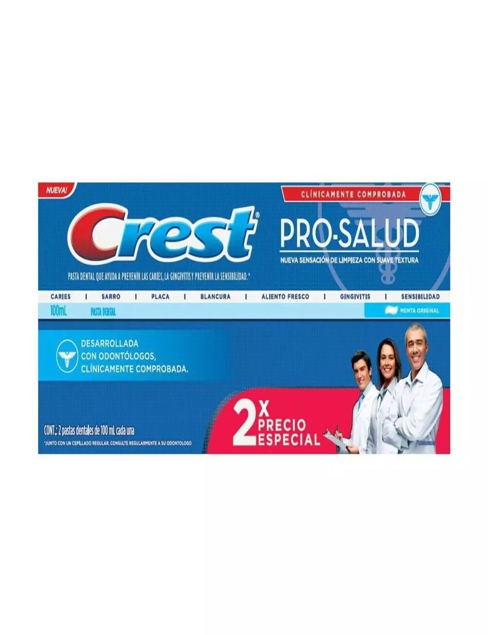 Crema Dental Crest Pro-Salud Sabor A Menta De 100 mL