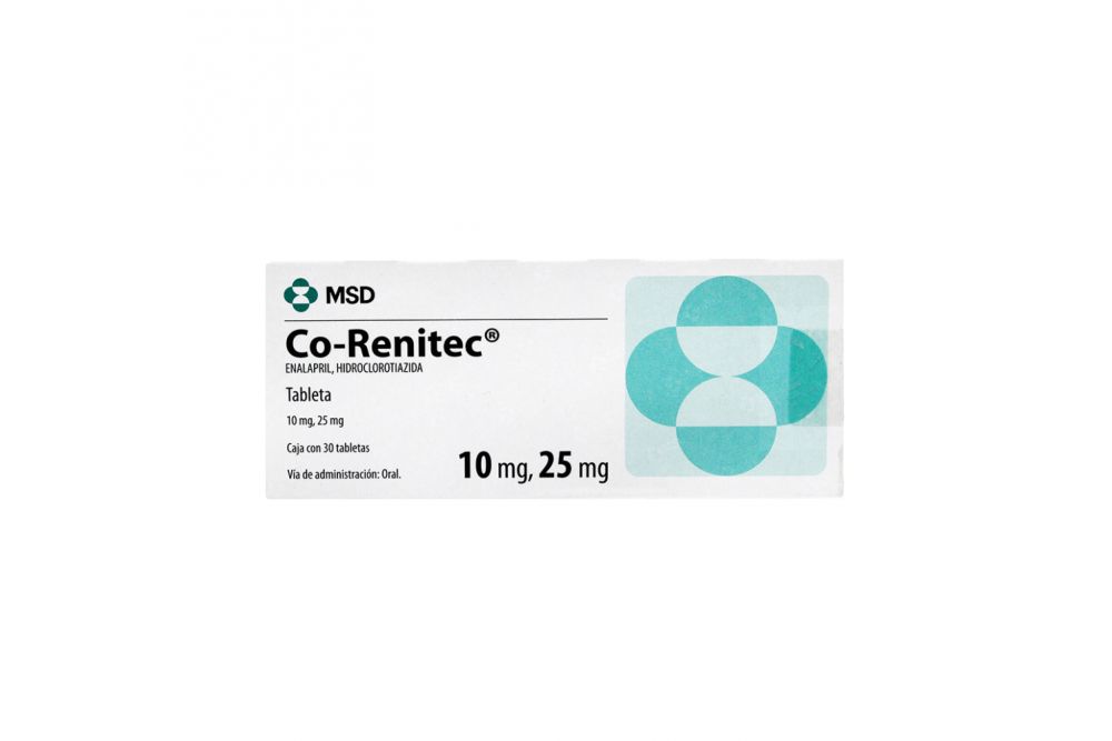 Co Renitec 10 mg/25 mg Caja con 30 Tabletas
