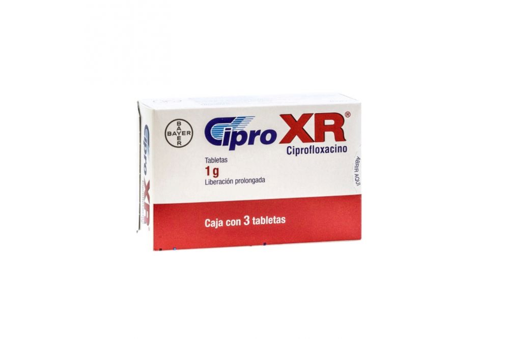 Cipro XR 1 g Caja Con 3 Tabletas -RX2