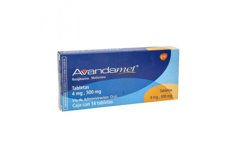 Avandamet 4 mg / 500 mg Caja Con 14 Tabletas