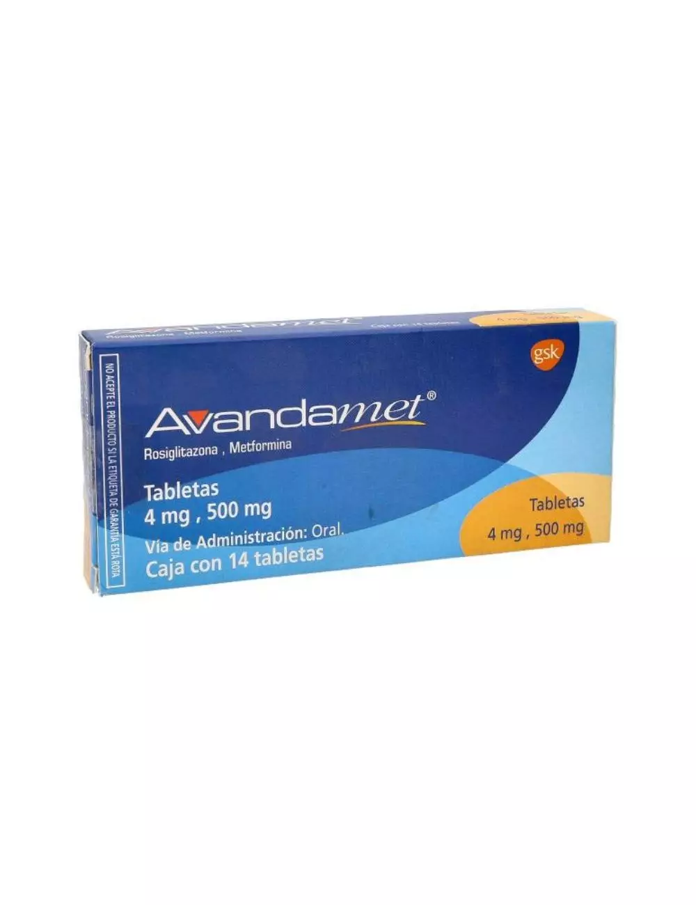 Avandamet 4 mg / 500 mg Caja Con 14 Tabletas