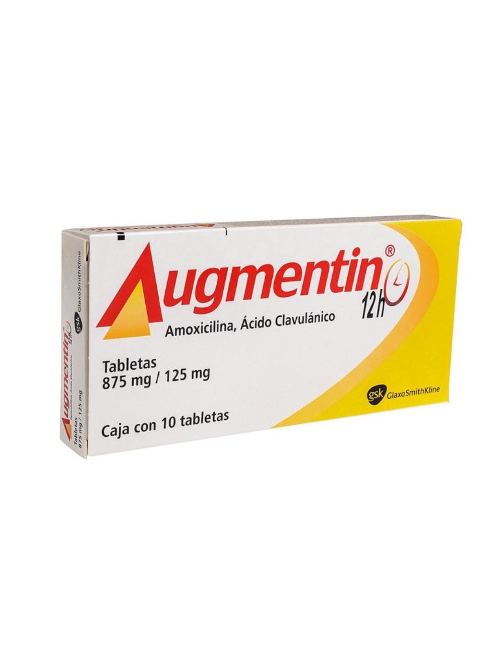 Augmentin 12H 875 mg / 125 mg Caja Con 10 Tabletas - RX2 Augmentin 12H 875 mg / 125 mg Caja Con 10 Tabletas - RX2