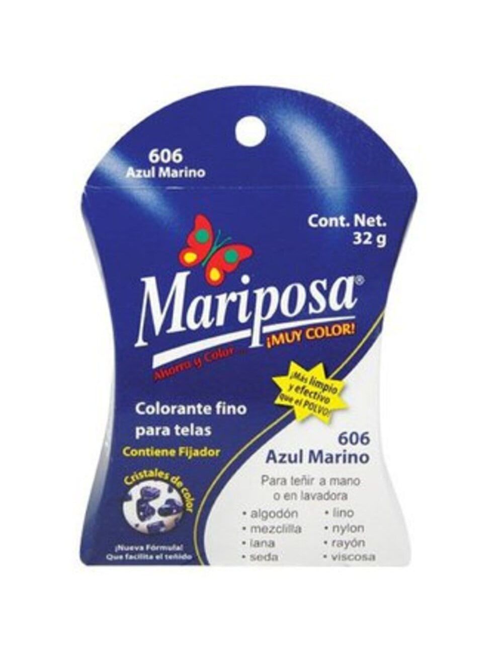 Mariposa Colorante Fino Para Telas 606 Azul Marino Empaque Con 32 g