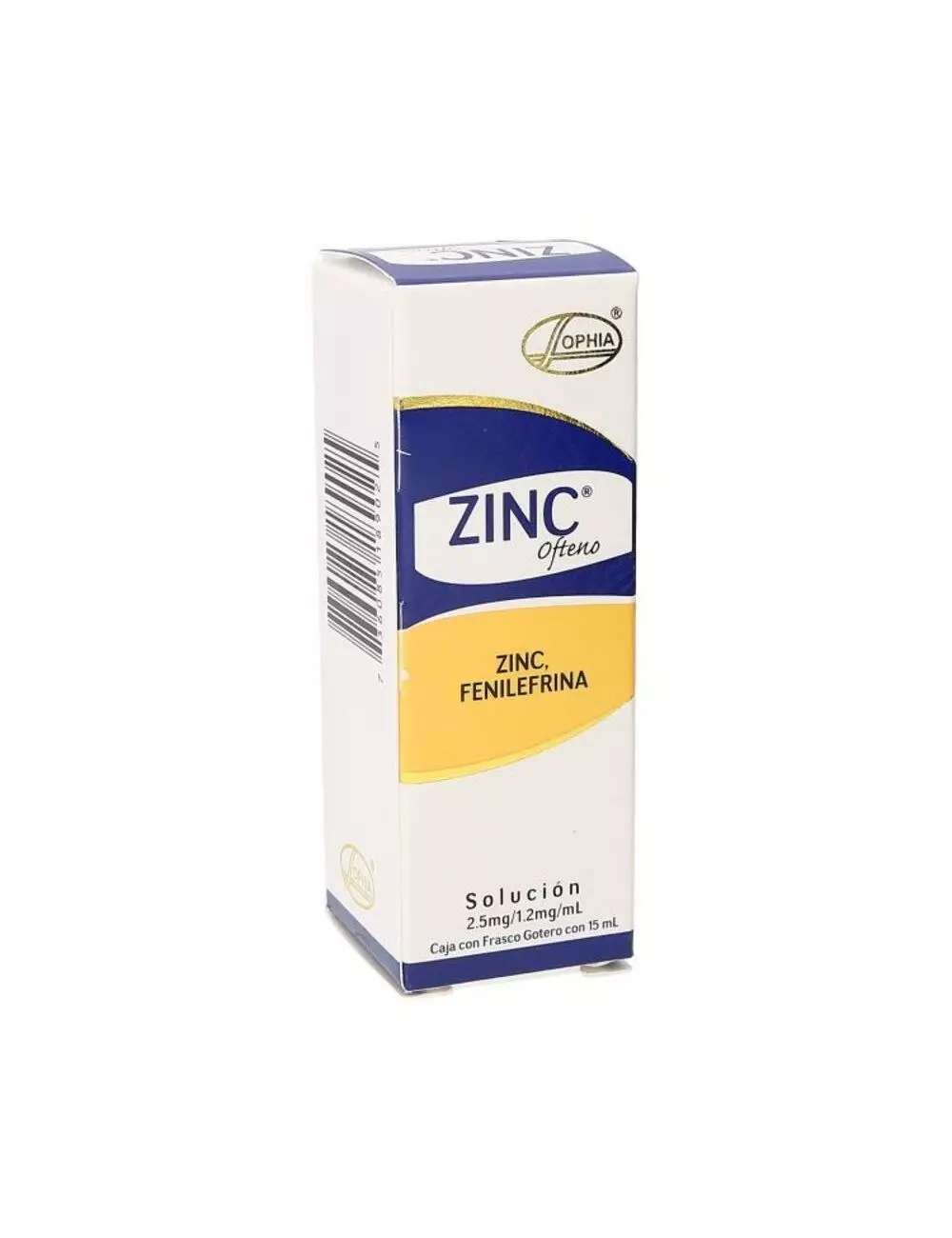 Zinc Ofteno 2.5mg/1.2mg/mL Caja Con Frasco Gotero Con 15mL