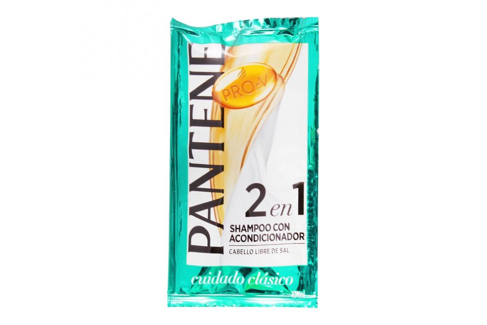 Shampoo Pantene 2 En 1 Cuidado Clásico Sachet 10 mL Caja Con 24 Piezas