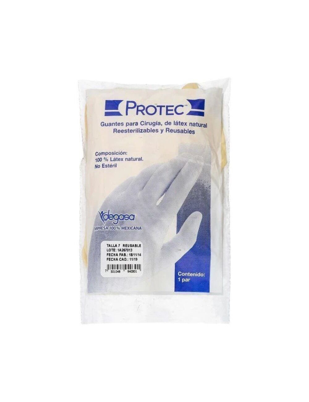 PROTEC GUANTES PARA CIRUGÍA EMPAQUE CON 1 PAR