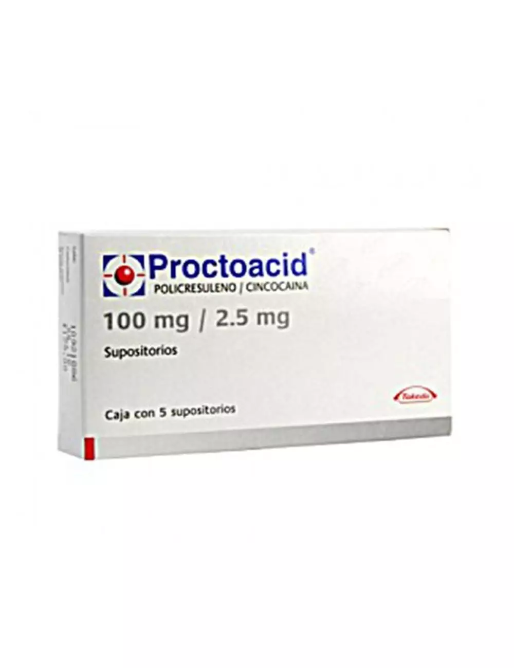 Proctoacid 100 mg /2.5 mg Caja Con 5 Supositorios