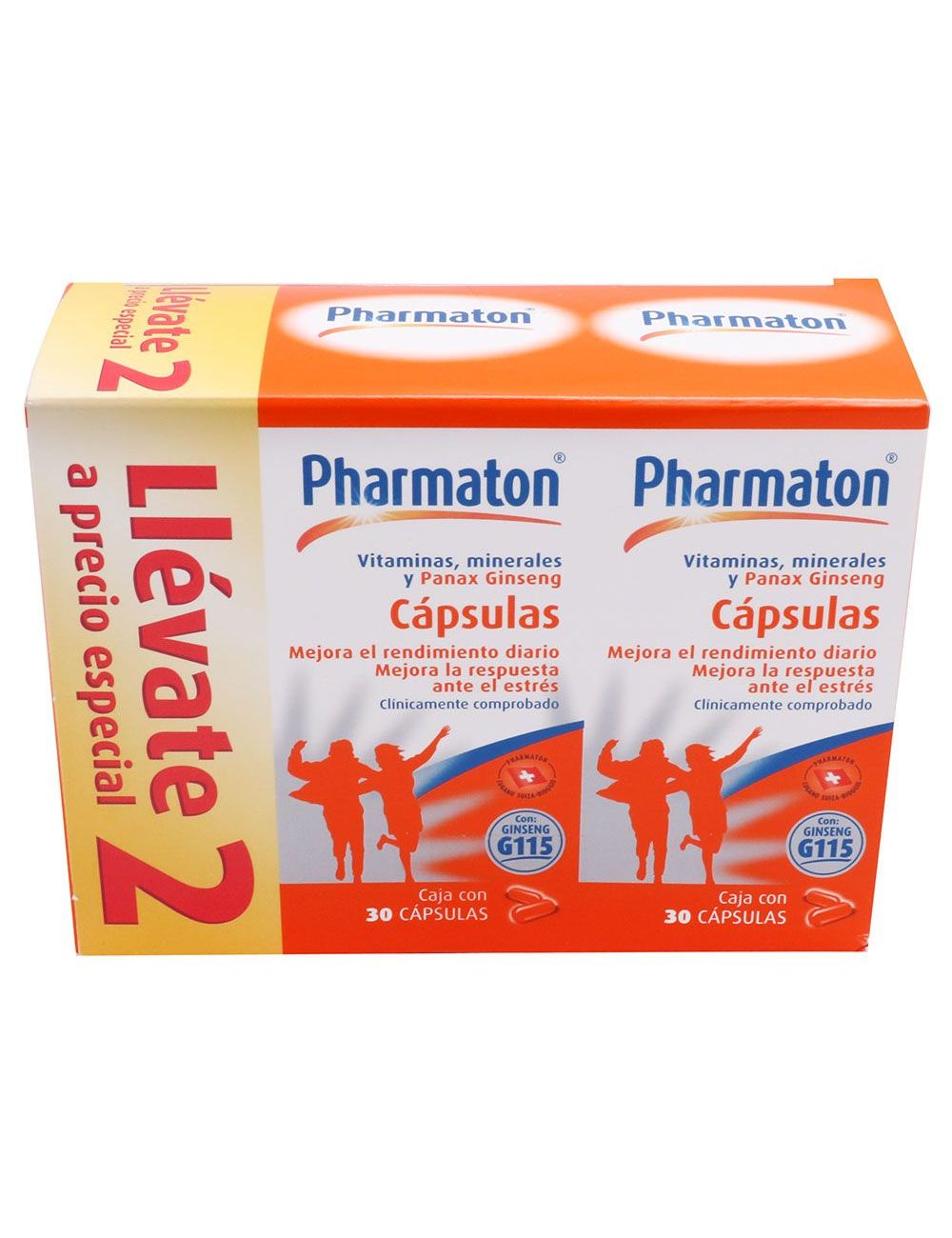 Pharmaton Caja Con Frascos Con 30 Cápsulas 2x1 Pharmaton Caja Con Frascos Con 30 Cápsulas 2x1