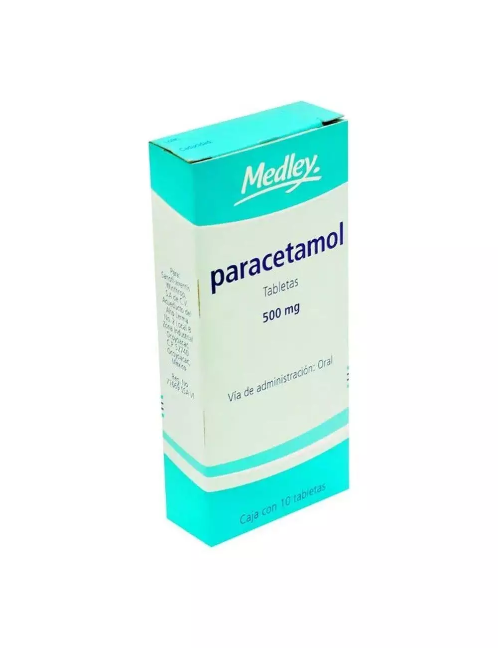 Paracetamol Tabletas 500 mg Caja Con 10 Tabletas