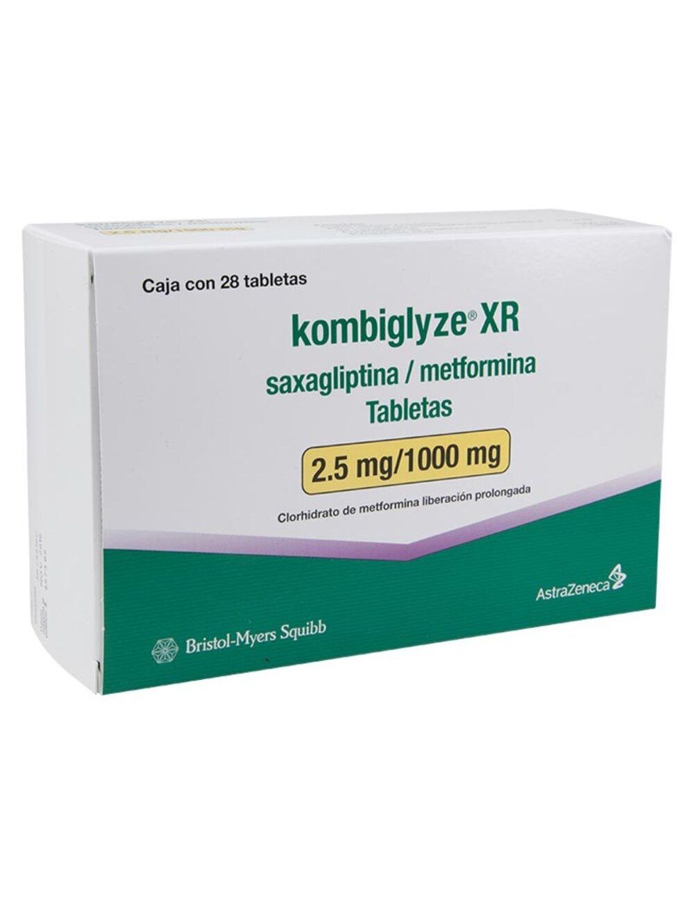 Kombiglyze XR 2.5mg/1000mg Caja Con 28 Tabletas