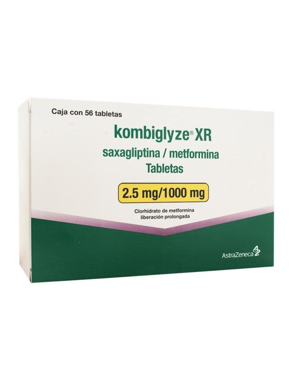 Kombiglyze XR 2.5 / 1000 mg Caja Con 56 Tabletas