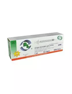 Jeringa Desechable lnsulina 1ml 30X13Mm Caja Con 10 Piezas