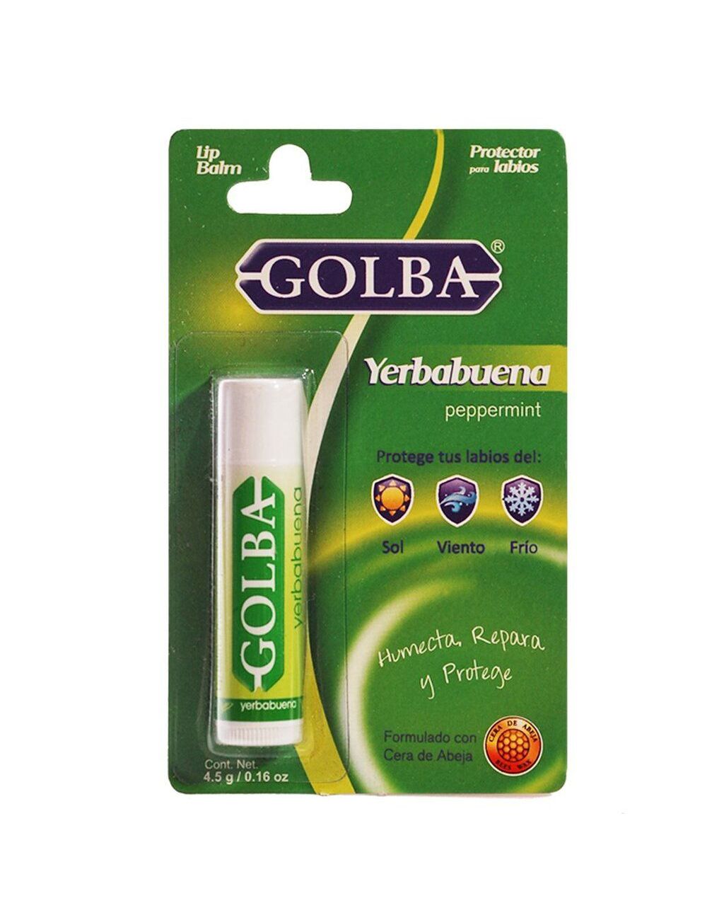 GOLBA PROTECTOR PARA LABIOS YERBABUENA BARRA CON 4.5 G GOLBA PROTECTOR PARA LABIOS YERBABUENA BARRA CON 4.5 G