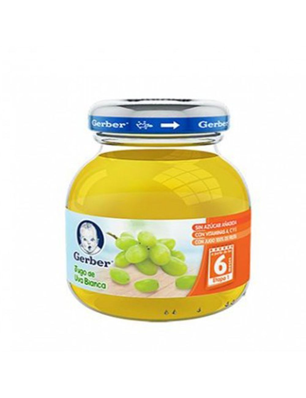 Gerber Jugo 1er Etapa  Frasco Con 118 mL Sabor Uva Blanca