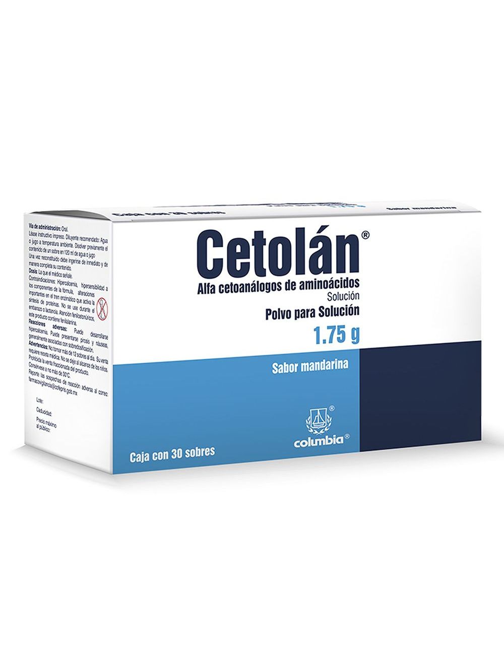 Celotán® 1.75 g (Alfa cetoanálogos de aminoácidos) - Caja con 30 Sobres en Polvo | Columbia