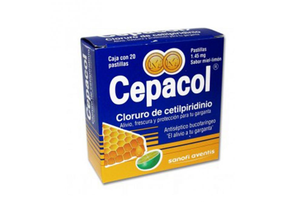 Cepacol 1.45 mg Caja Con 20 Pastillas Sabor Miel-Limón