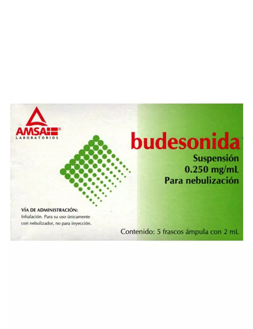 Budesonida 0.250 mg Caja Cinco Ampolletas de 2 mL