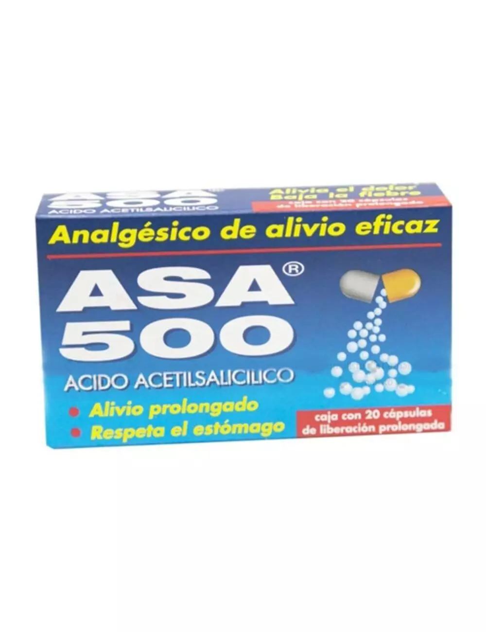 Asa 500 Caja Con 20 Cápsulas De Liberación Prolongada
