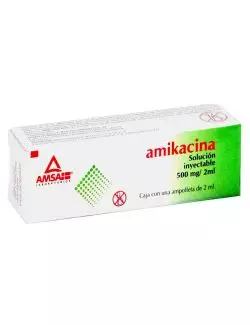 Amikacina 500 mg/2 mL Caja Con 1 Ampolleta De 2 mL - RX2