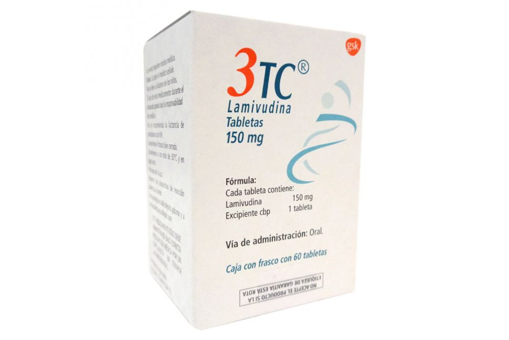 3TC Lamivudina 150 mg Caja Con Frasco Con 60 tabletas