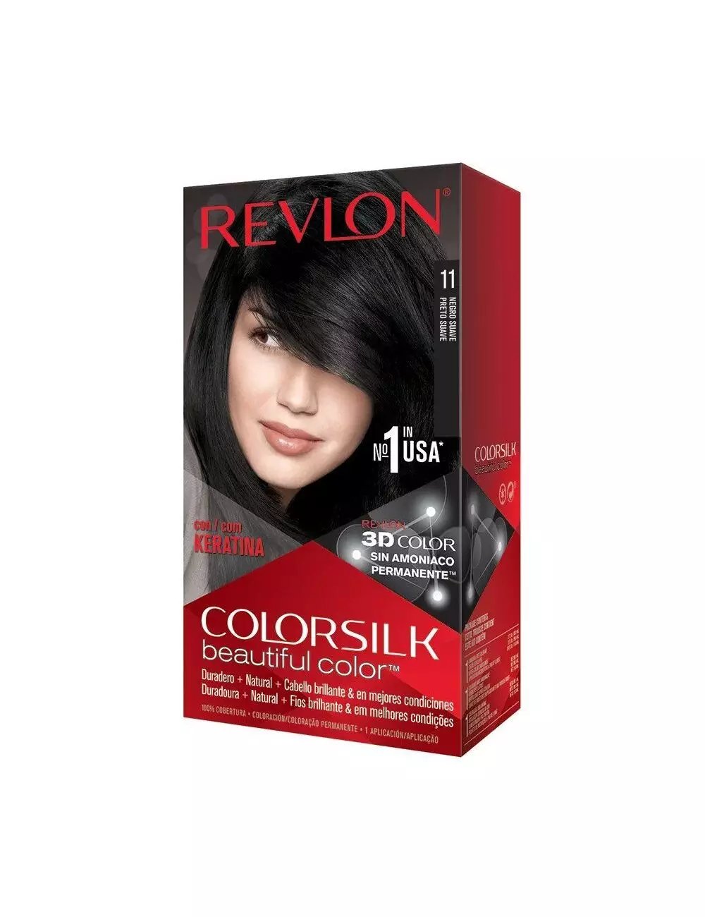 Tinte Revlon Colorsilk Negro Suave 11 Caja Con Frasco Con 130 mL