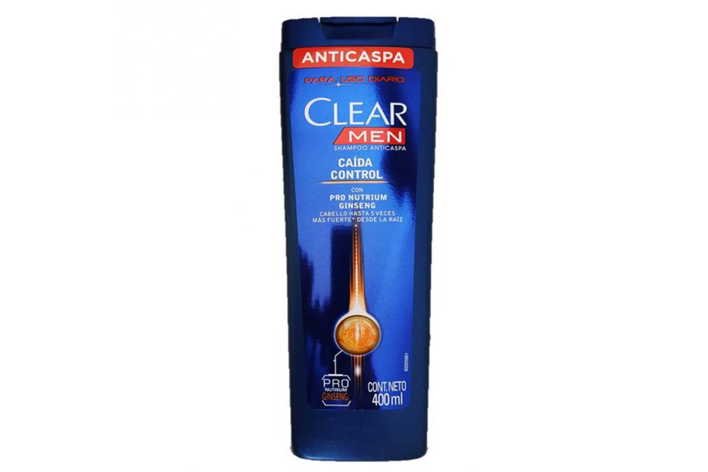 Shampoo Clear Men Control Caída 2 En 1 Botella Con 400 mL