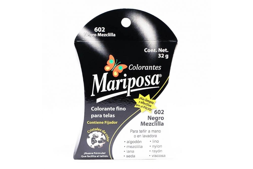 Mariposa Colorante Color Negro Mezclilla 602 Caja Con 32 g