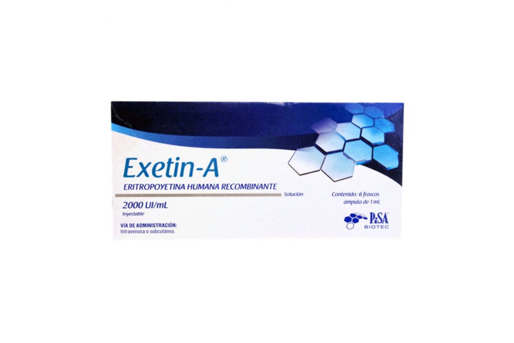 Exetin-A Solución Inyectable 2000 U/mL Caja Con 6 Frasco Ámpula Con 1 mL - RX3