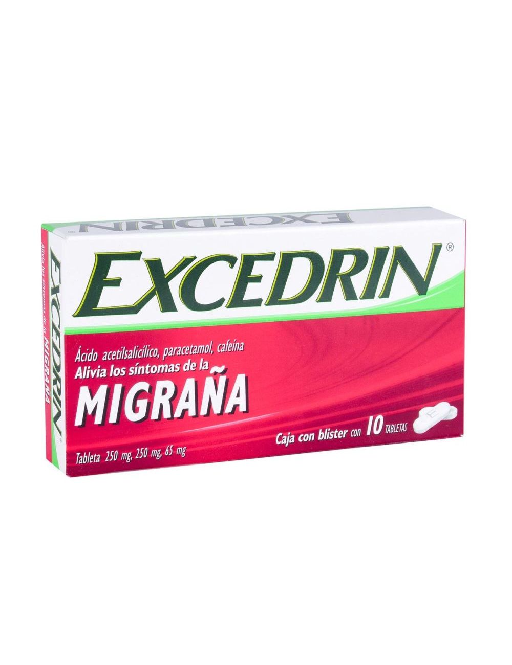 Excedrin Migraña 250 mg/ 250 mg/ 65 mg Caja Con 10 Tabletas