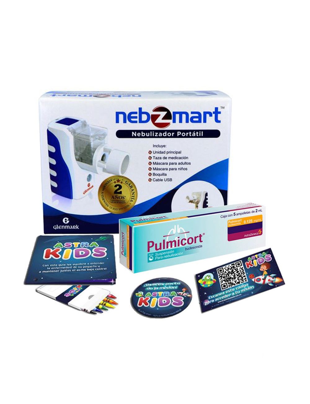 Kit Niños Nebulizador Nebzmart+ Pulmicort 125 mg Kit Niños Nebulizador Nebzmart+ Pulmicort 125 mg