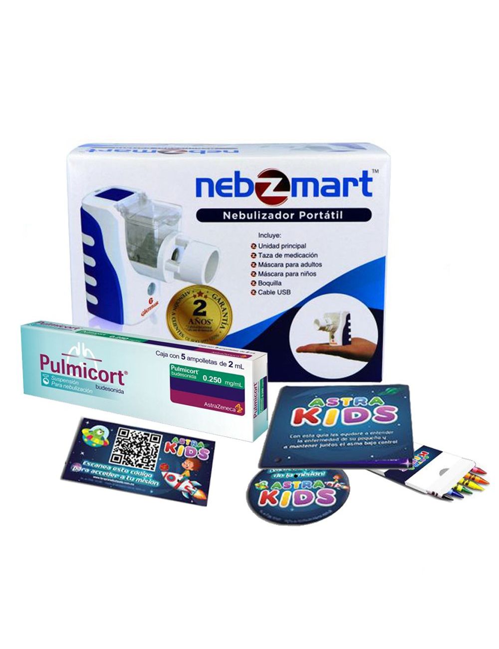 Kit Niños Nebulizador Nebzmart+ Pulmicort 250 mg Kit Niños Nebulizador Nebzmart+ Pulmicort 250 mg