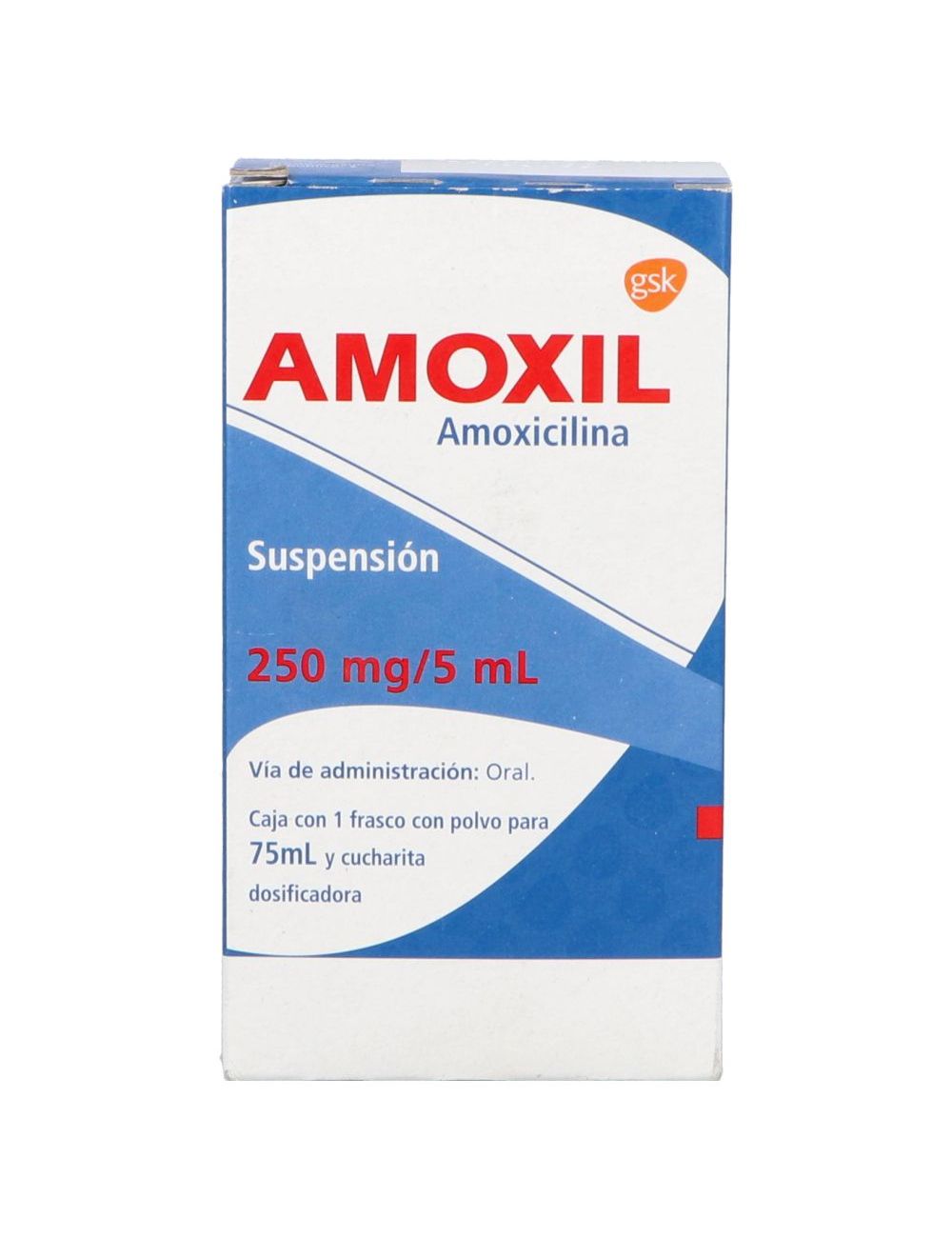 Amoxil Suspensión 250mg/5mL Caja Con Frasco Con Polvo Para 75mL - RX2 Amoxil Suspensión 250mg/5mL Caja Con Frasco Con Polvo Para 75mL - RX2