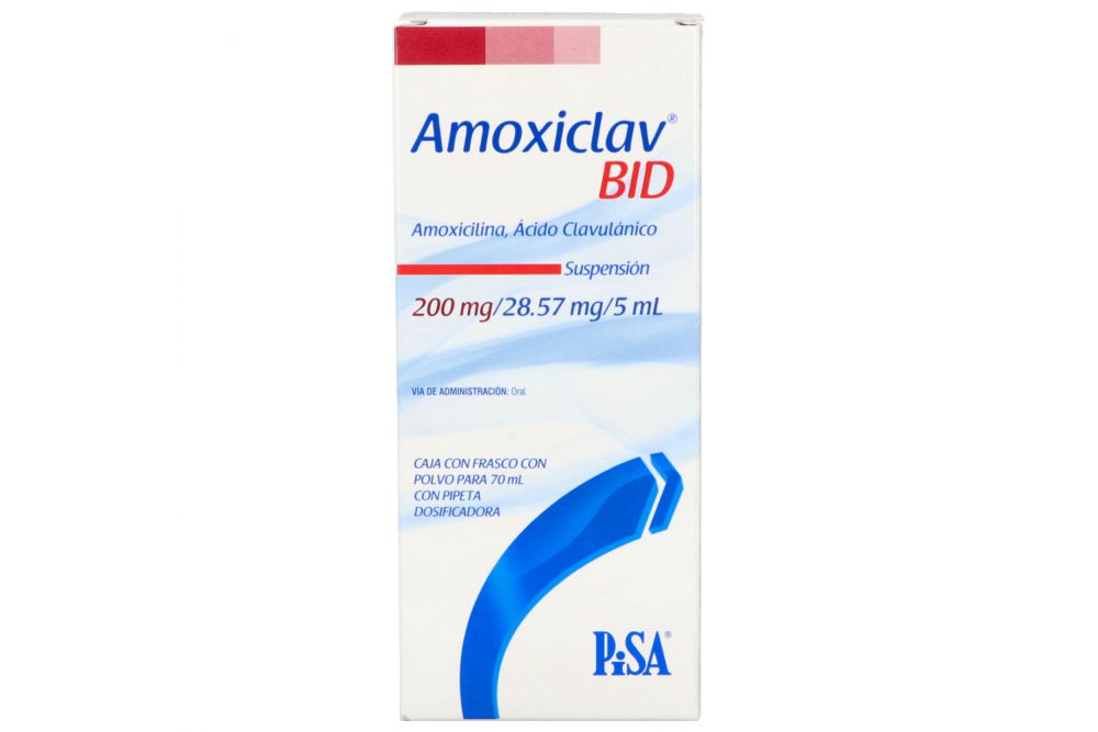 Amoxiclav BID 200 mg Suspensión Caja Con Frasco C- RX1