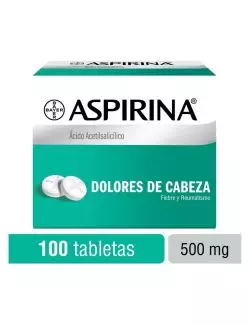 Aspirina 500 mg 100 Tabletas