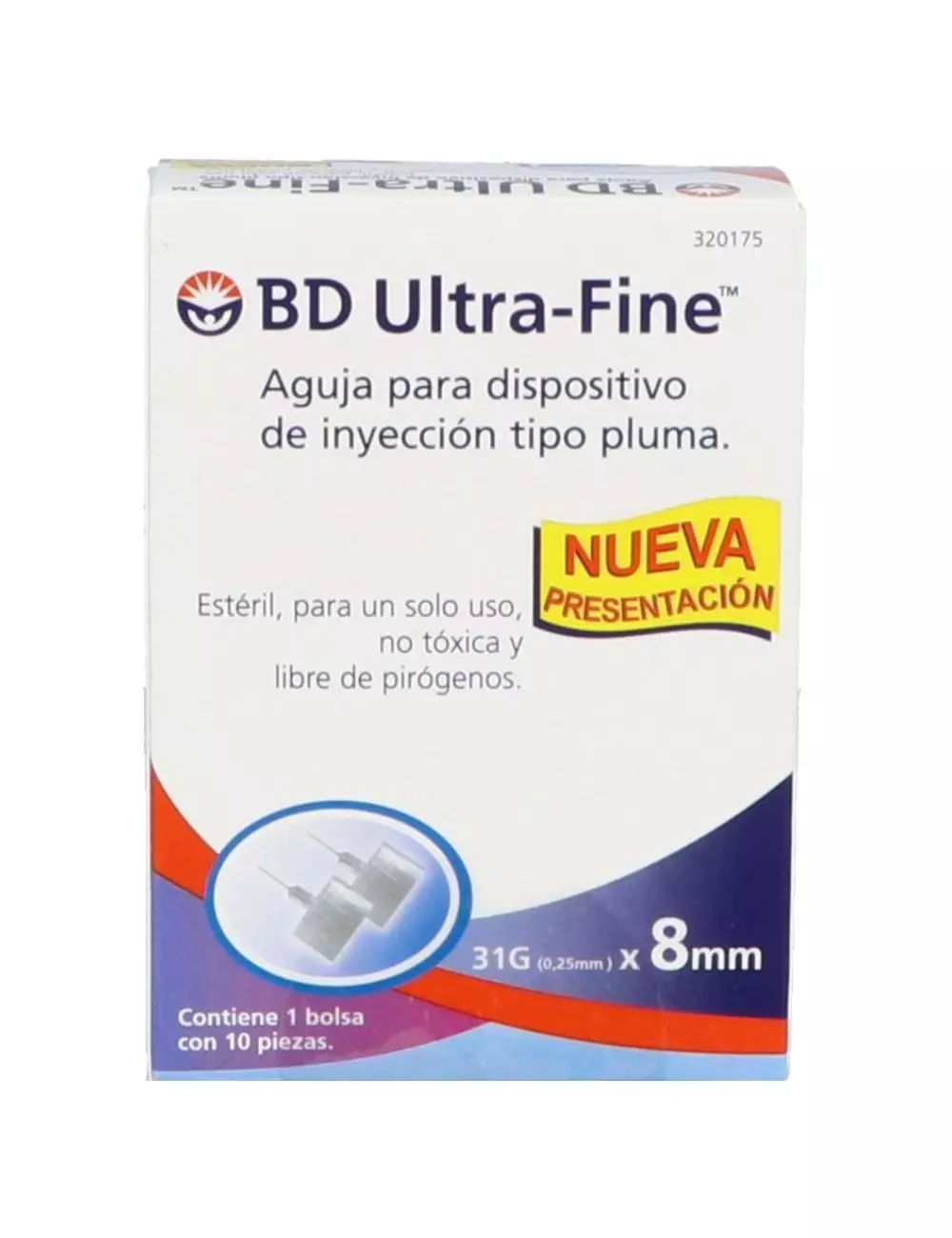 BD Ultra Fine Aguja 1 Bolsa Con 10 Piezas 31Gx8mm