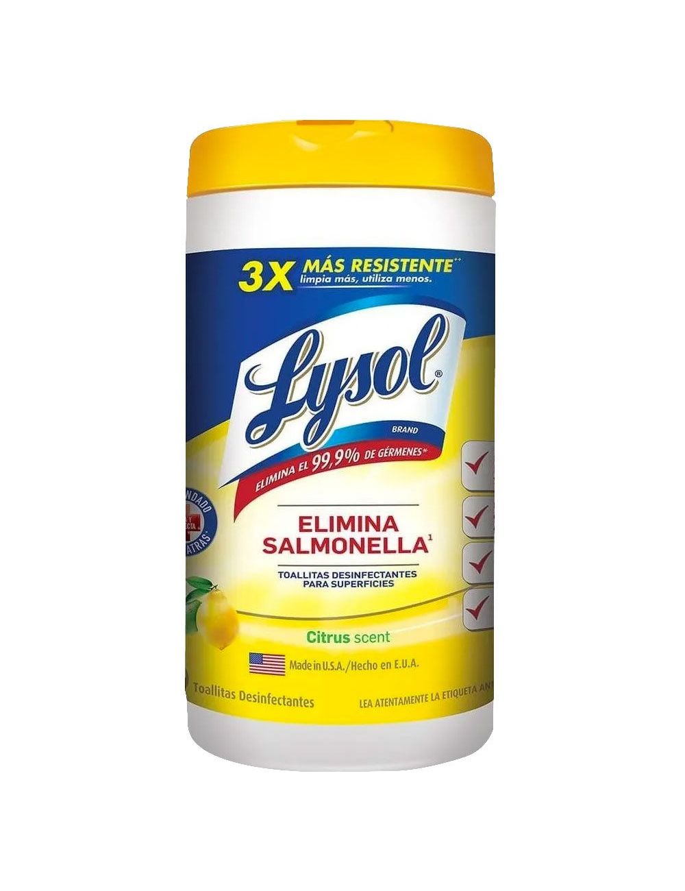 Lysol Toallitas Desinfectantes Citrus Bote Con 80 Piezas Lysol Toallitas Desinfectantes Citrus Bote Con 80 Piezas
