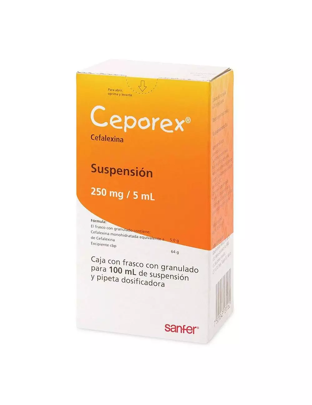 Ceporex Suspensión 250mg/5mL Caja Con Frasco Con  100mL - RX2