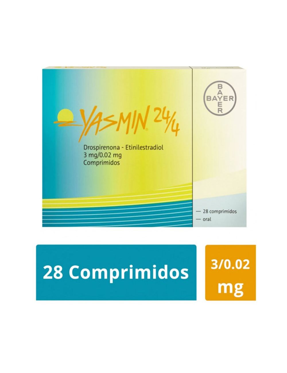 Yasmin 24/4 3 mg / 0.02 mg Caja Con 28 Comprimidos