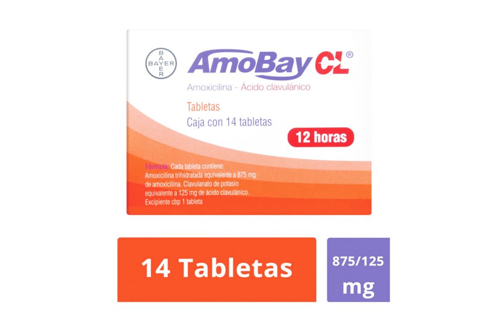 Amobay CL 875 mg / 125 mg Caja Con 14 Tabletas - RX2